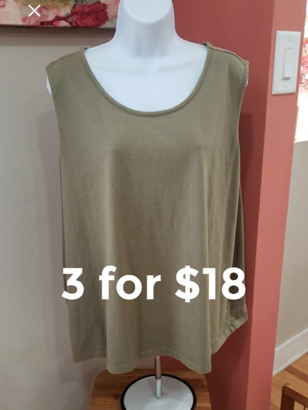 Studio Works Olive Green Short Sleeve Crew Neck Top, 3X